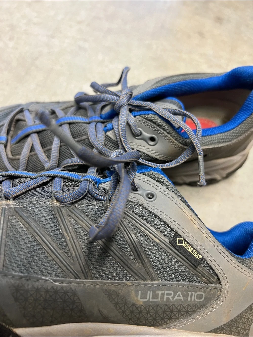 The North Face Men's Ultra 110 Trail Sneakers in Gray and Blue